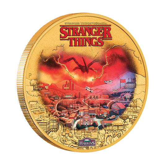 2026 $1 Stranger Things: Hawkins - Gold Plated Collector’s Coin In Card
