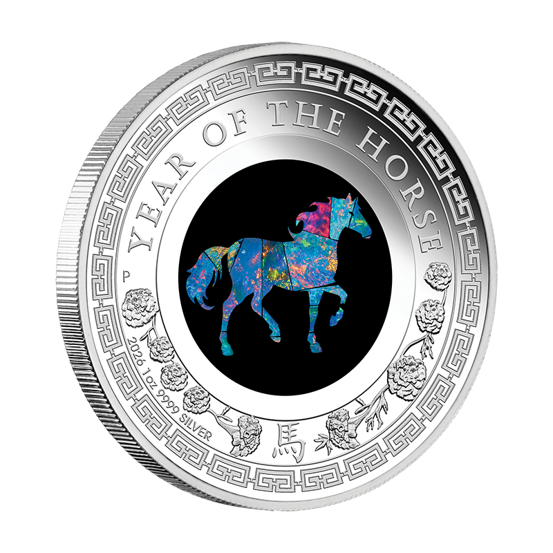 2026 $1 Australian Lunar Opal Series: Year of the Horse - Pure Silver Coin
