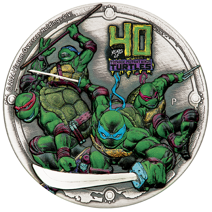 2024 $2 Teenage Mutant Ninja Turtles 40th Anniversary - Pure Silver Coin