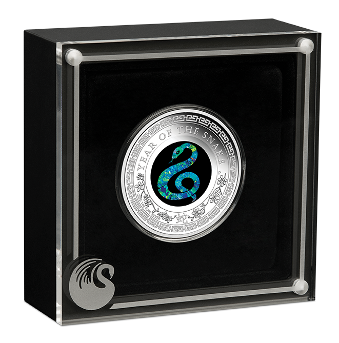 2025 $1 Year of the Snake Opal Lunar Series - Pure Silver Coin