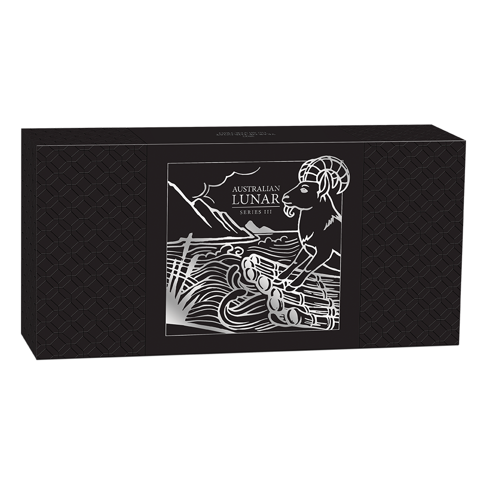 2027 $1 Australian Lunar Series: Year of the Goat - Pure Silver Trio Set