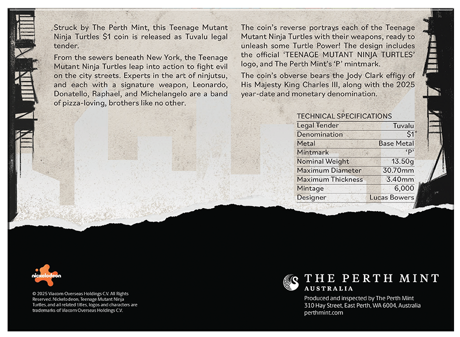 2025 $1 Teenage Mutant Ninja Turtles Collector Coin