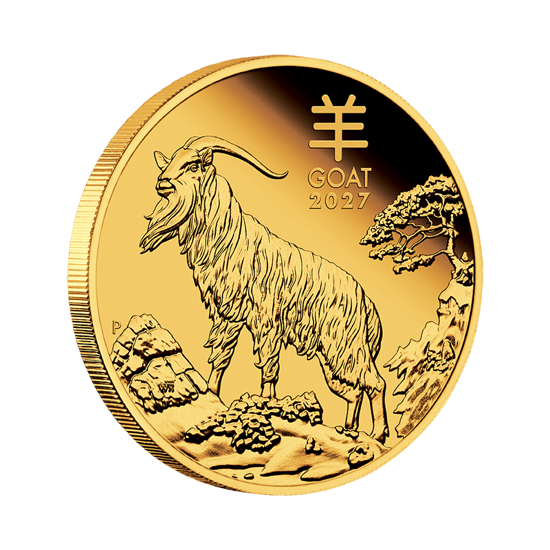 2027 $15 Australian Lunar Series: Year of the Goat - Pure Gold Coin