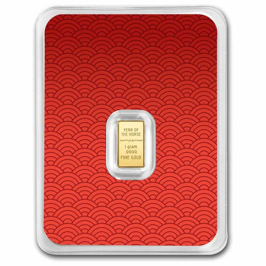 Year of the Horse 1g Pure Gold Bar