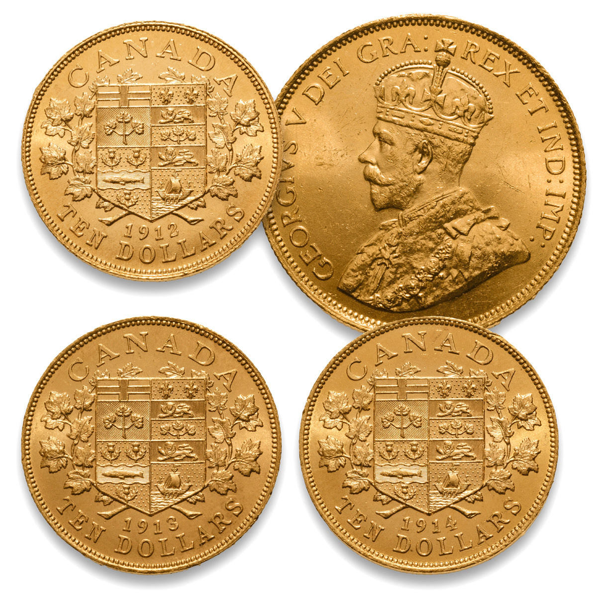 Canada $10 George V Gold Coins (Various Years)