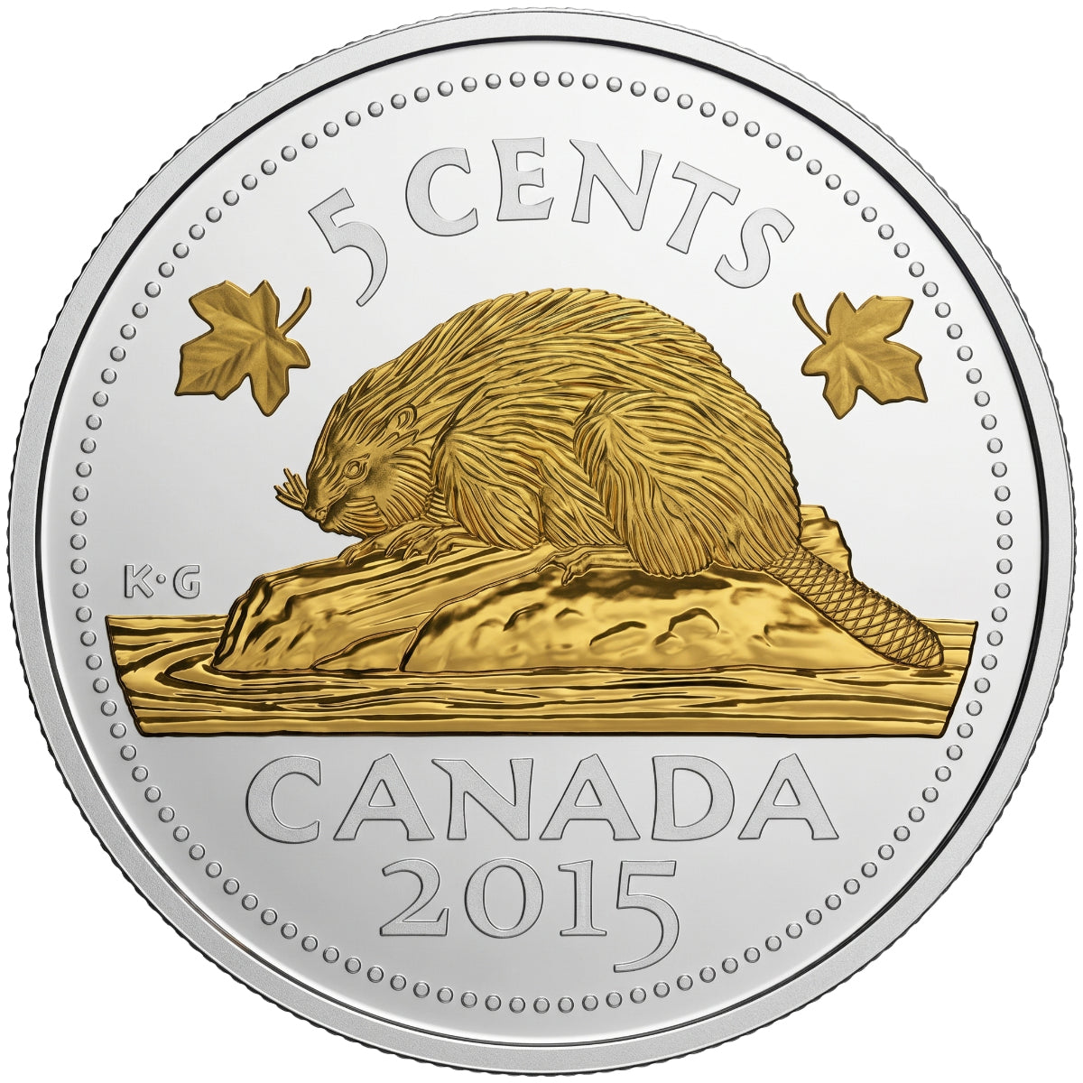 2015 5c Legacy of the Canadian Nickel: The Beaver - Pure Silver Coin