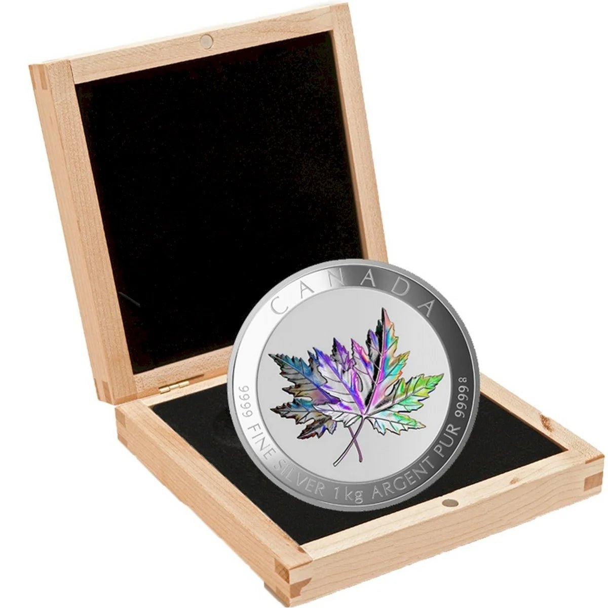 2015 $250 Maple Leaf Forever Hologram - Pure Silver Kilo Coin