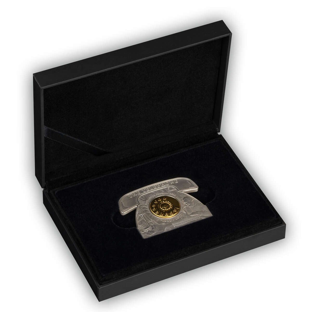 2022 $5 Alexander Graham Bell - Pure Silver Telephone-Shaped Coin with Movable Dial