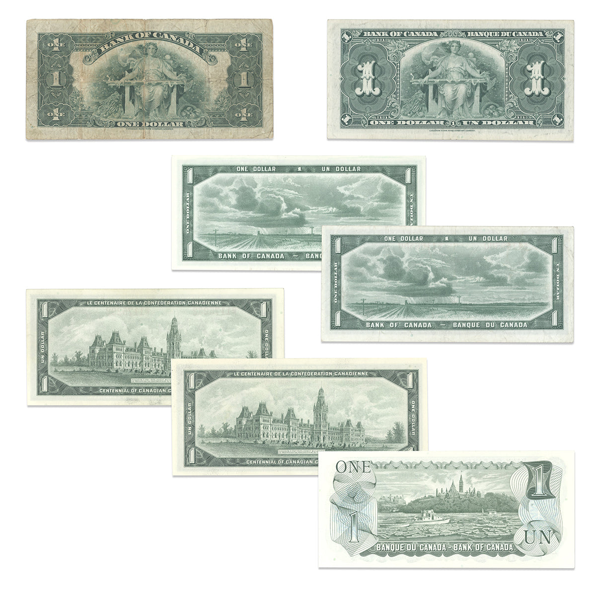 $1 Series (1935-1973) 7 Banknote Set