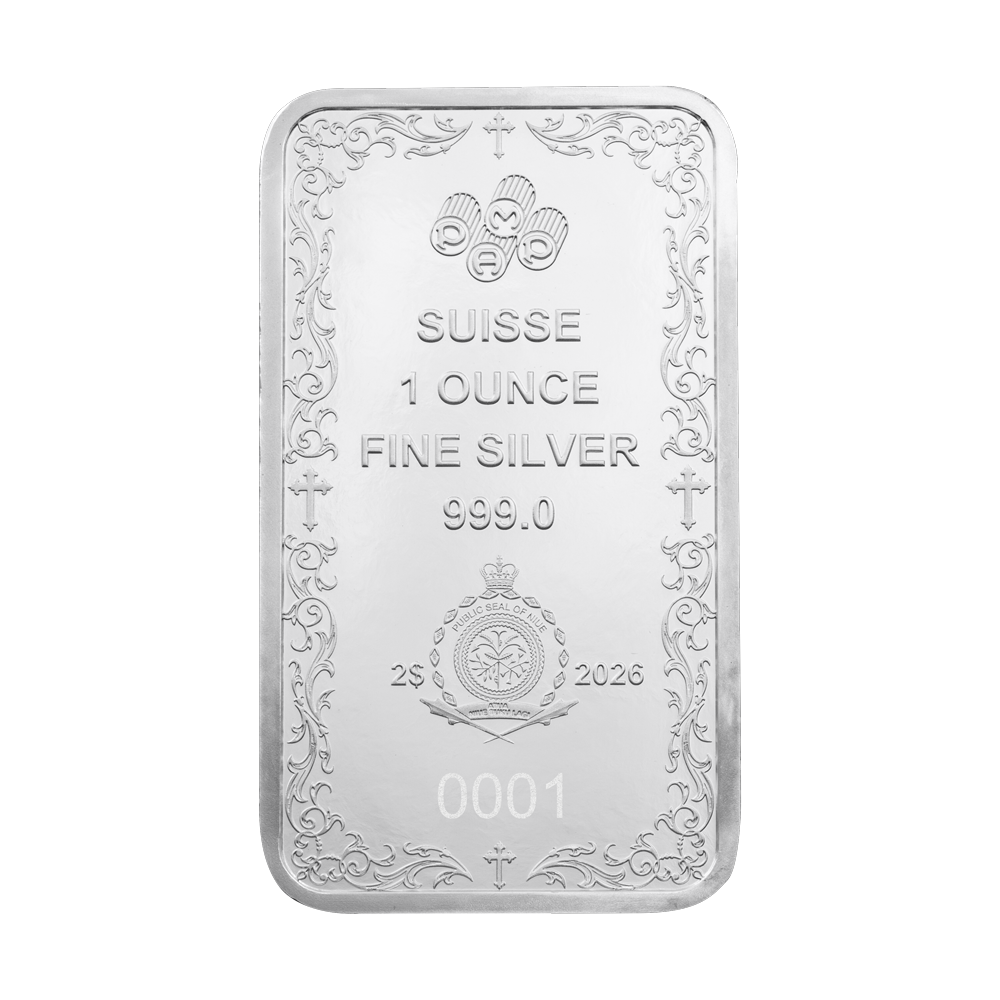 2026 $2 Cross of Christianity - 1 oz Pure Silver Bar