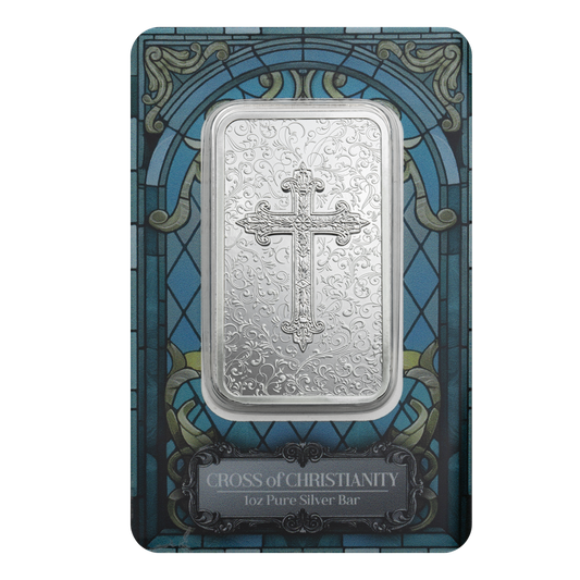 2026 $2 Cross of Christianity - 1 oz Pure Silver Bar
