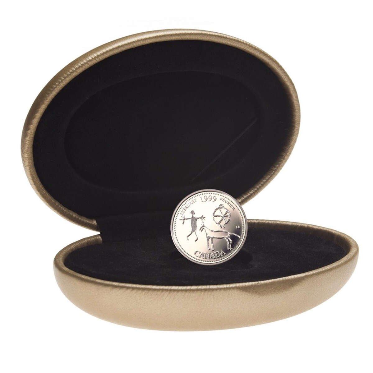 1999 25c February, Etched in Stone - Millennium Proof Sterling Silver Coin