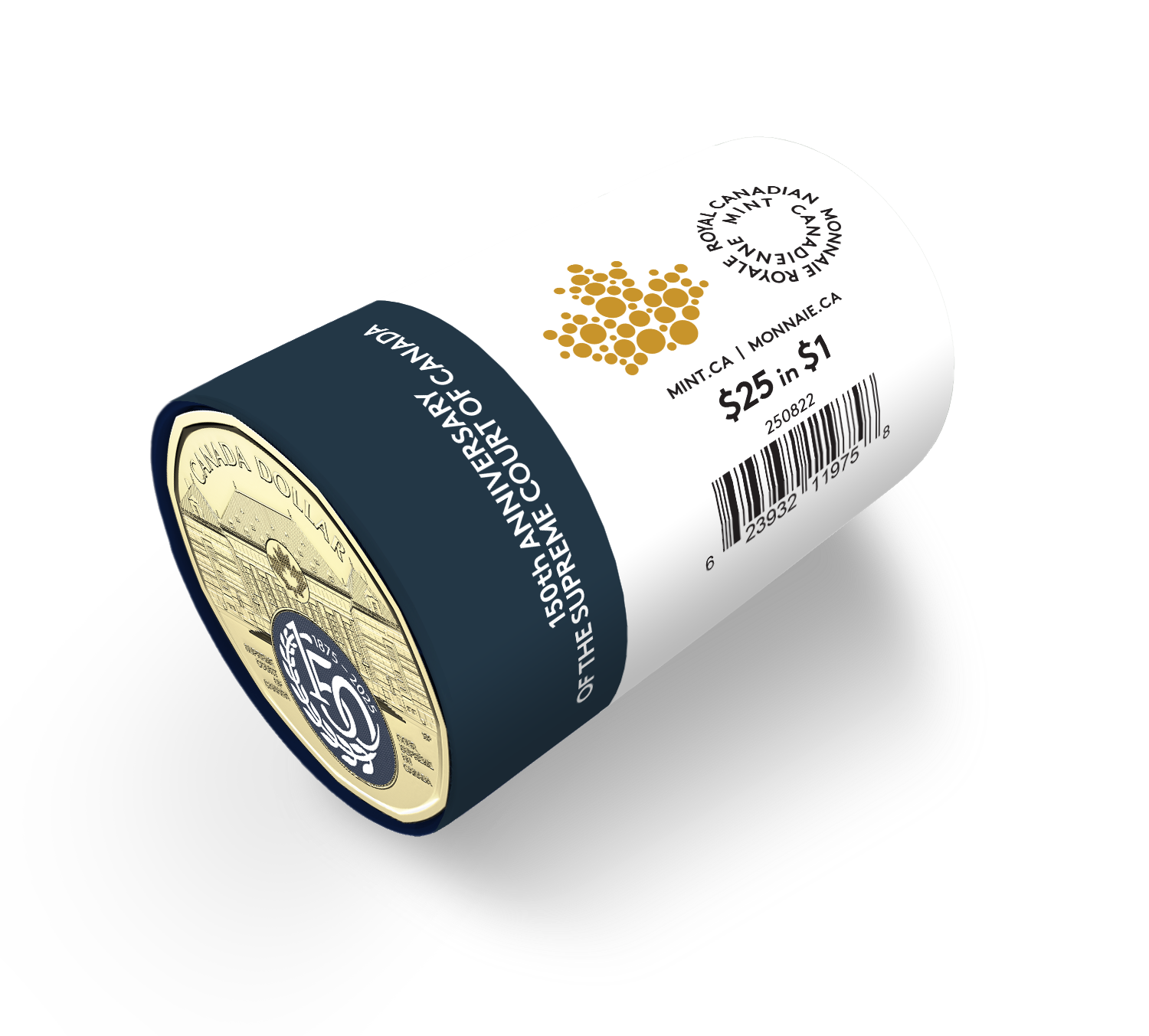 2025 $1 Supreme Court of Canada 150th Anniversary Special Wrap Roll (Colourized)