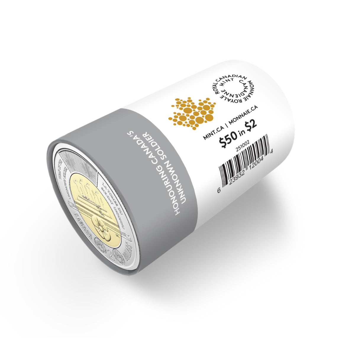 2025 $2 Honouring Canada's Unknown Soldier Special Wrap Roll (Non-Colourized)