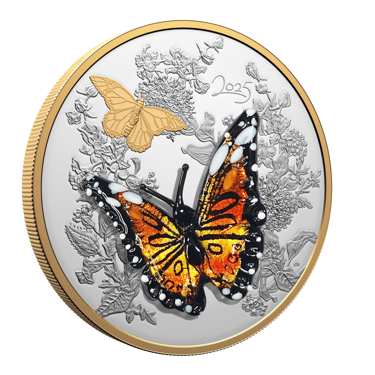 2025 $125 Murano Monarch Butterfly - Pure Silver Coin