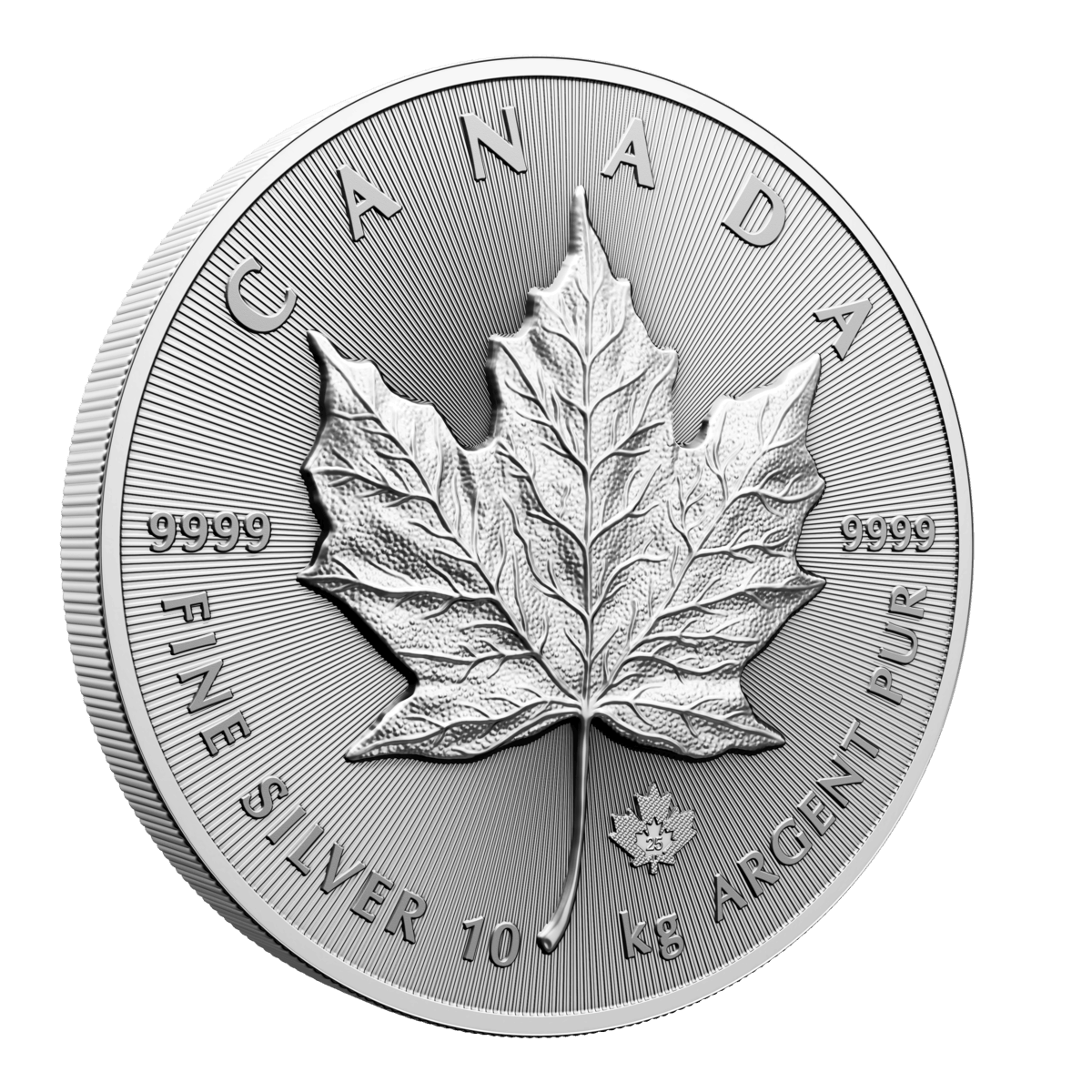 2025 $1,000 10 Kilo Big Silver Maple Leaf - Pure Silver Coin