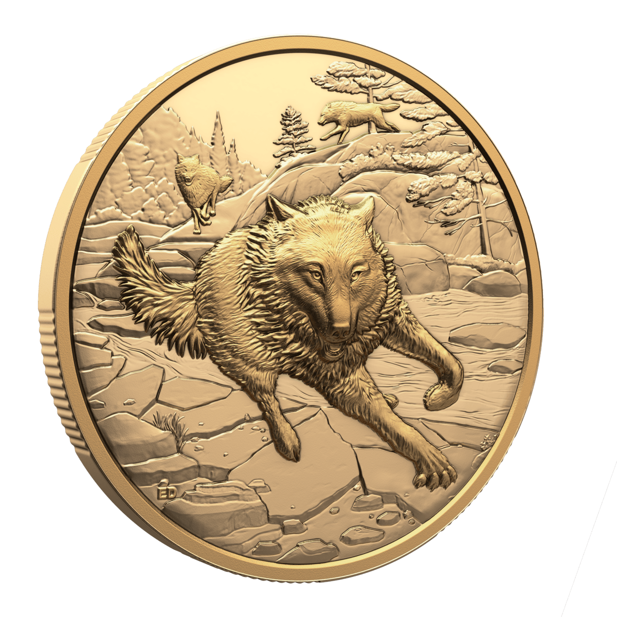 2025 $200 Great Hunters: Grey Wolf - Pure Gold Coin