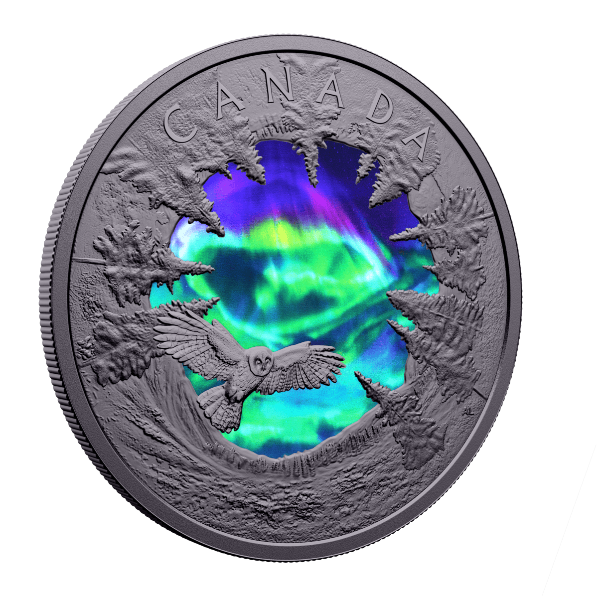 2025 $30 Magic of the Northern Lights - Pure Silver Coin with black light