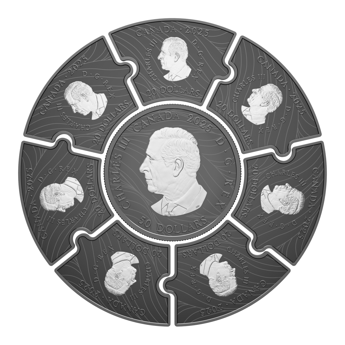 2025 Moon Phases - Pure Silver Puzzle Coin Set