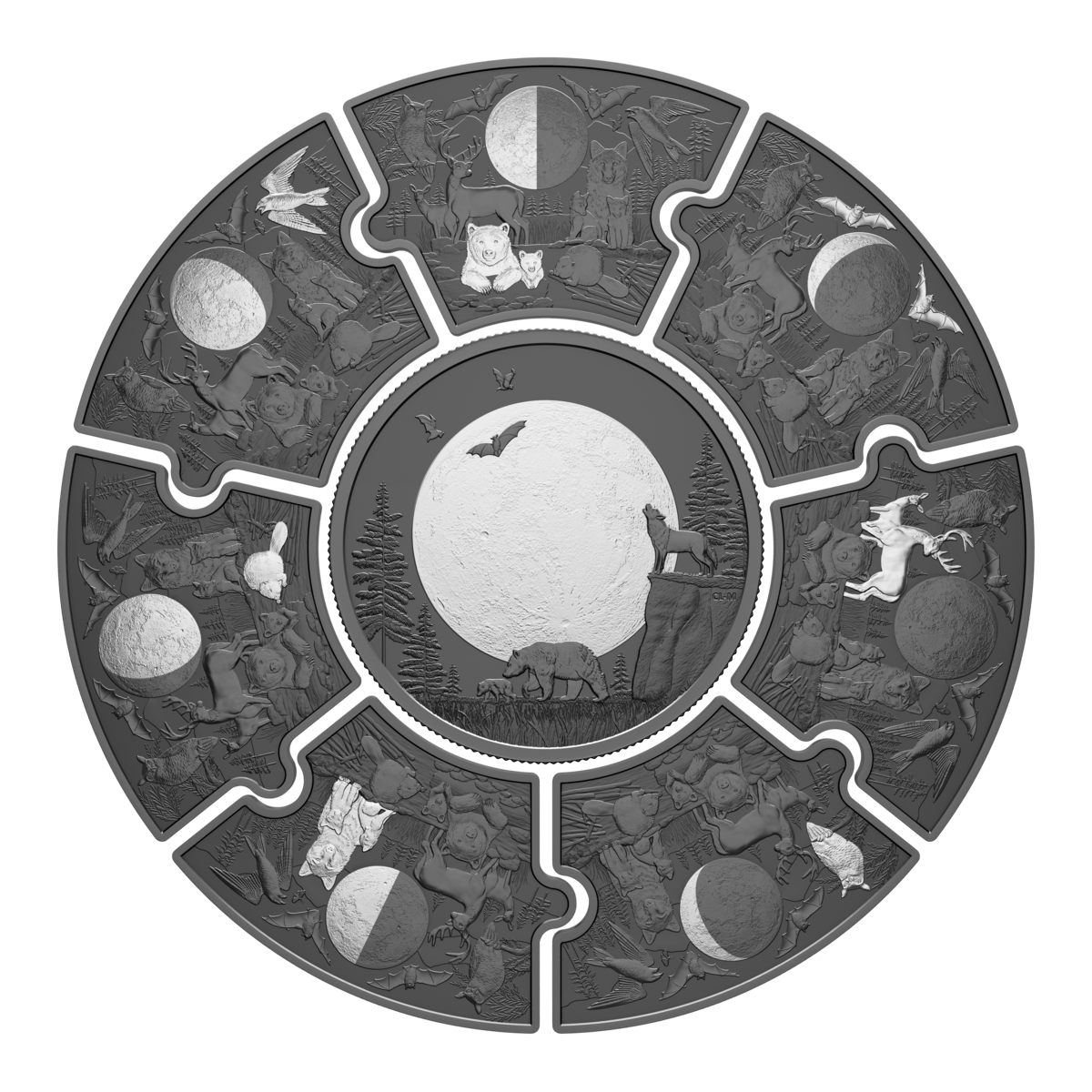 2025 Moon Phases - Pure Silver Puzzle Coin Set