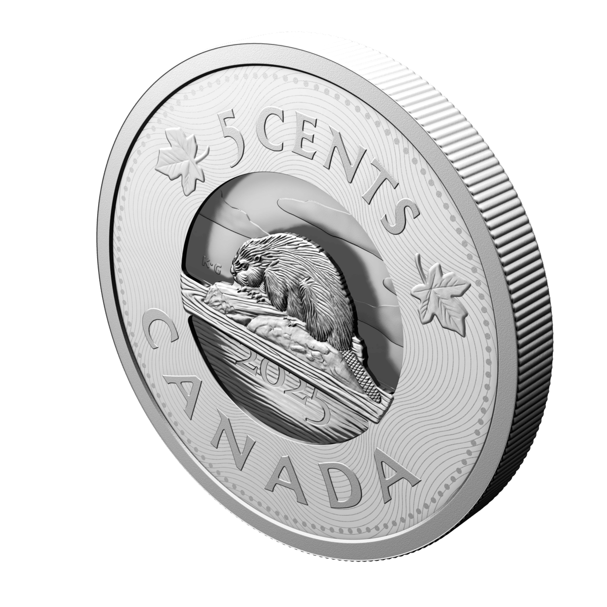 2025 5 Cent Multilayered Beaver - Pure Silver Coin