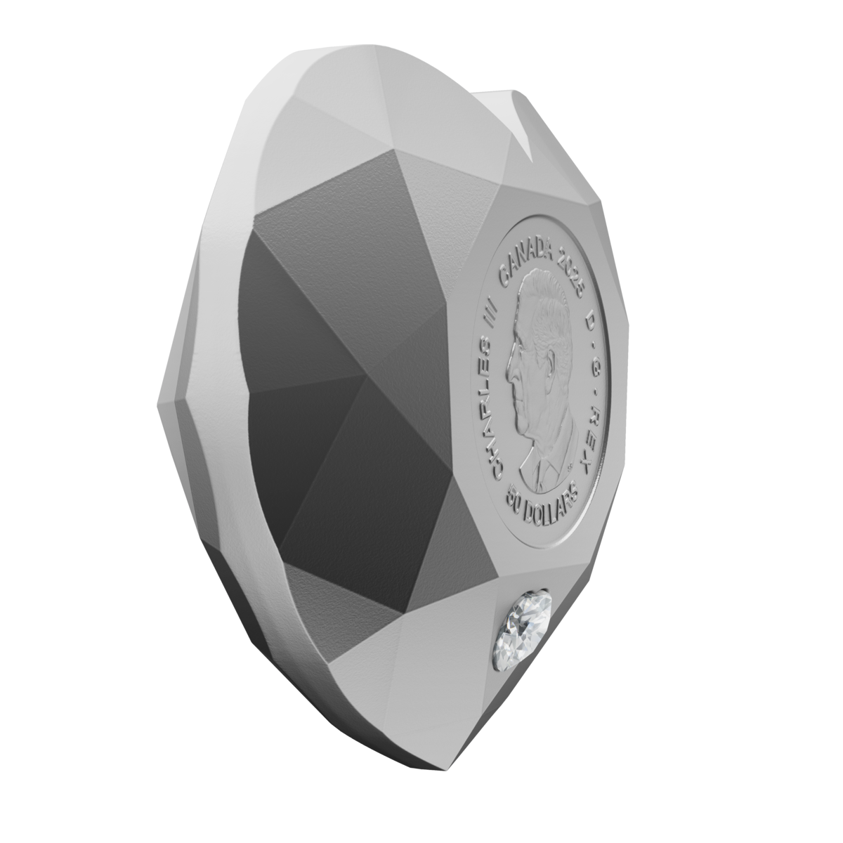 2025 $50 Heart Diamond - Pure Silver Diamond-Shaped Coin