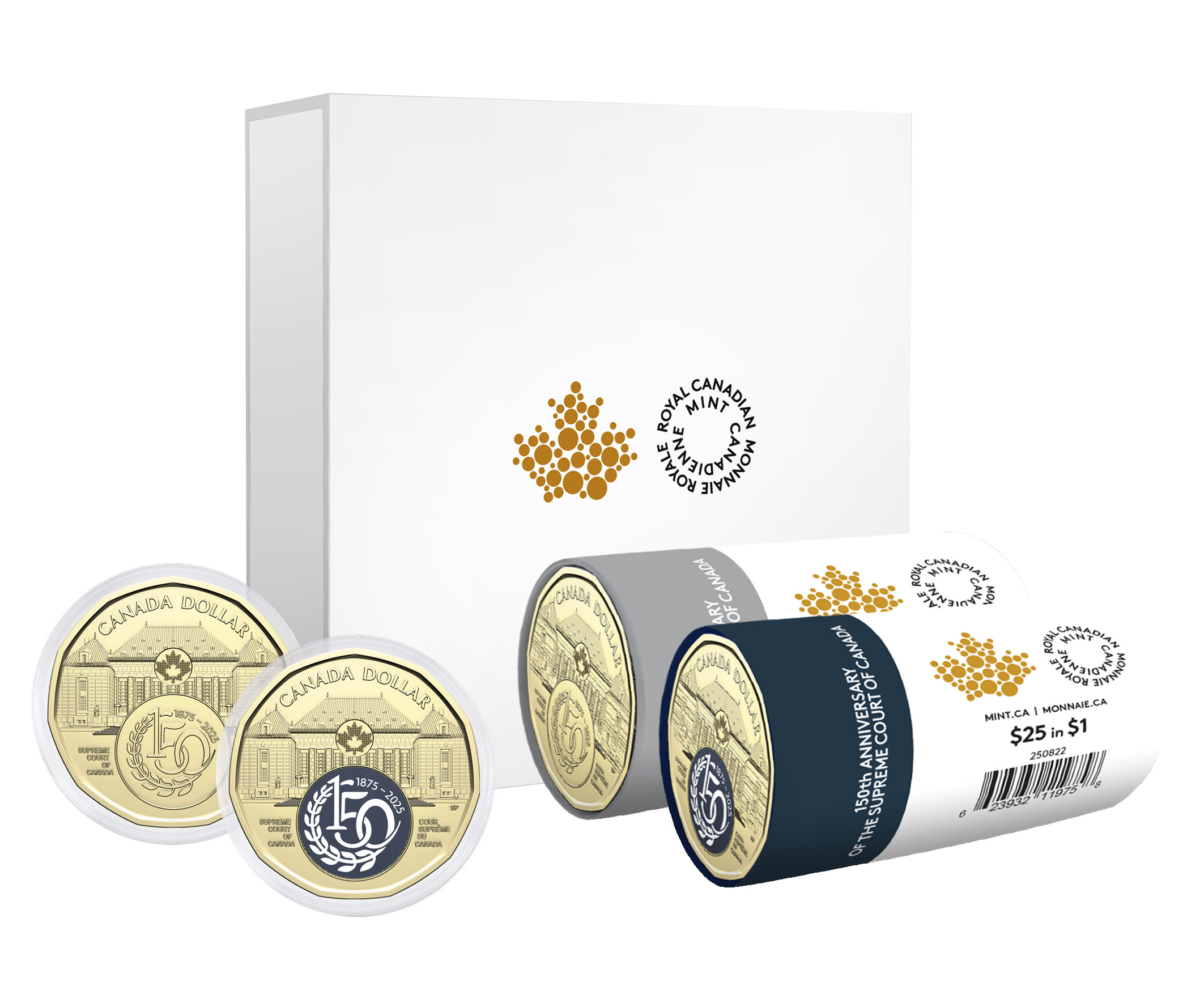 2025 $1 Supreme Court of Canada 150th Anniversary Special Wrap Roll Box Set