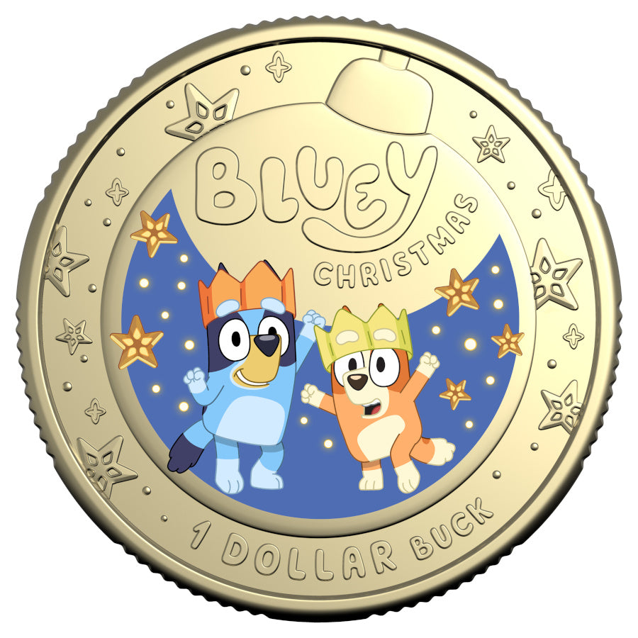 2025 $1 Bluey Christmas Coloured Uncirculated Coin