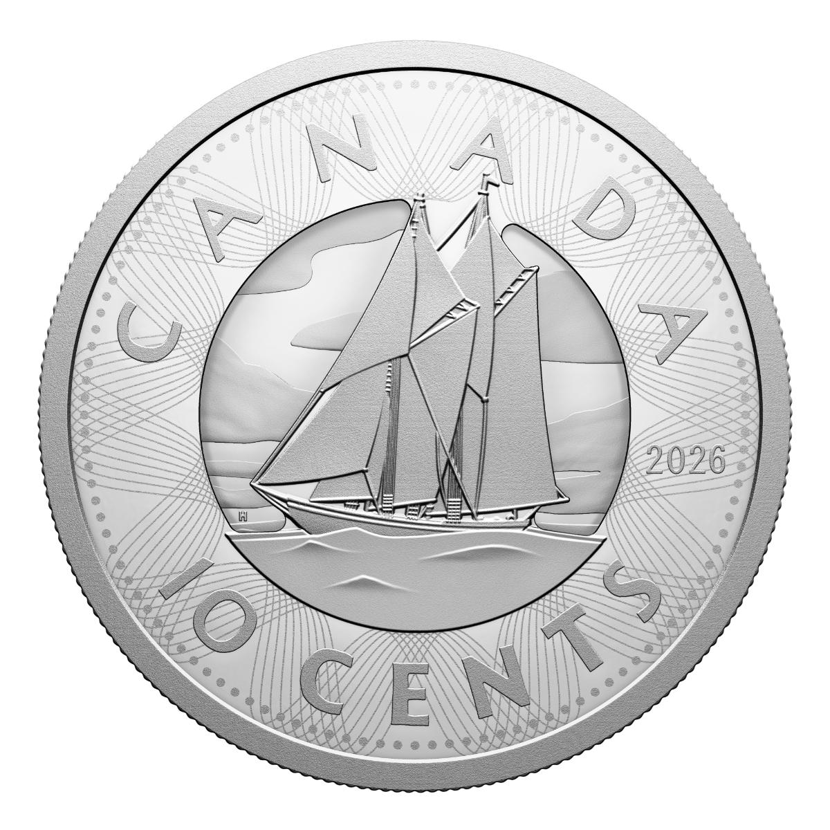 2026 10 Cent Multilayered Bluenose - Pure Silver Coin