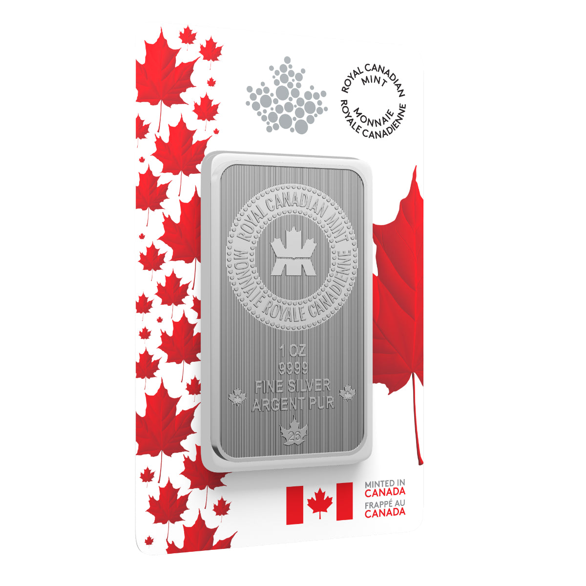 2026 1 oz Pure Silver Bar in Proudly Canadian Packaging - Premium Bullion