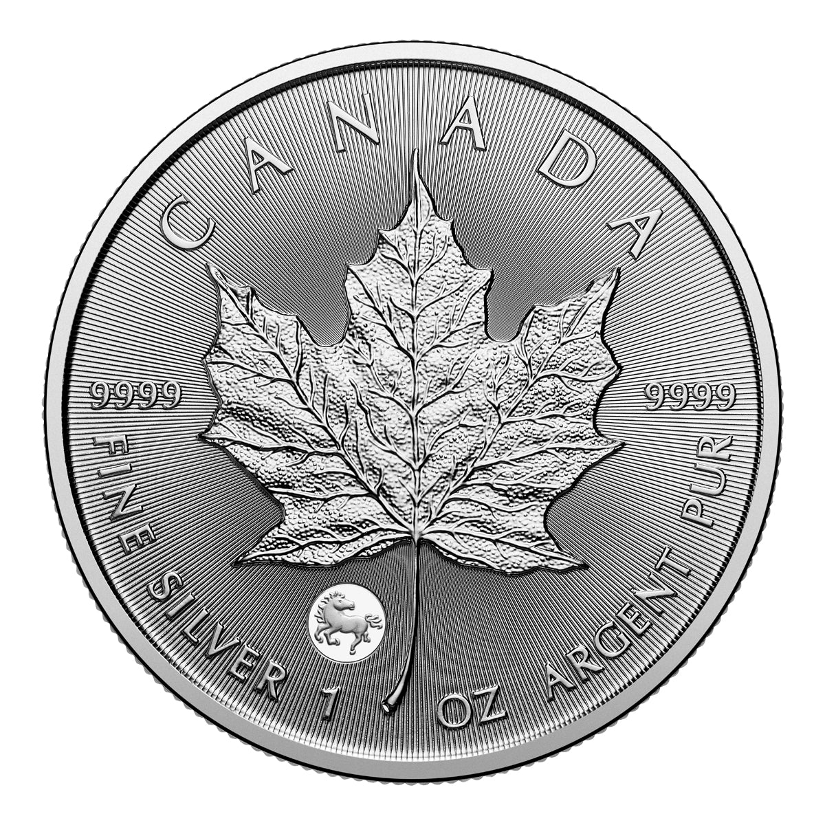 2026 $5 Treasured Silver Maple Leaf: Year of the Horse Privy Mark - Pure Silver Coin