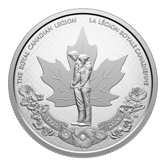 2026 $1 100th Anniversary of the Royal Canadian Legion - Pure Silver Coin