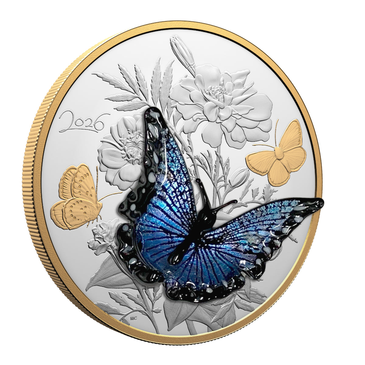 2026 $125 Murano Silvery Blue Butterfly - Pure Silver Coin