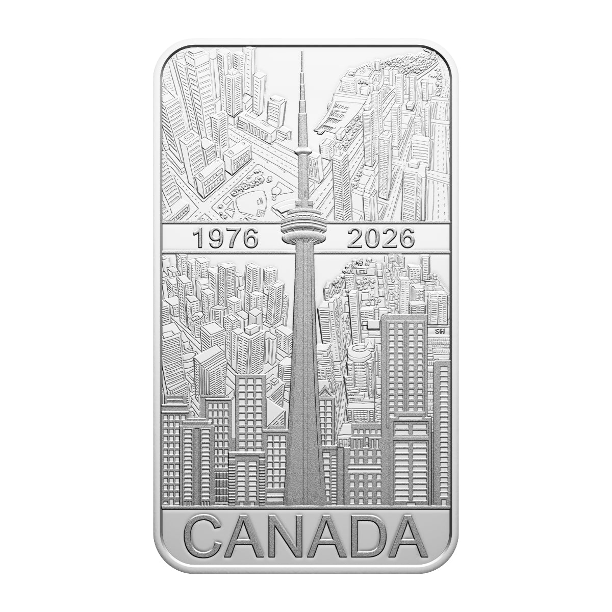 2026 $20 50th Anniversary of the CN Tower - Pure Silver Coin With Black Light