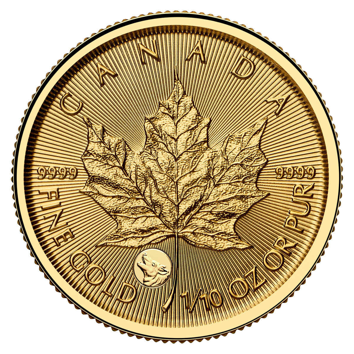 2026 $5 Treasured Gold Maple Leaf: Wolf Privy Mark - Pure Gold Coin