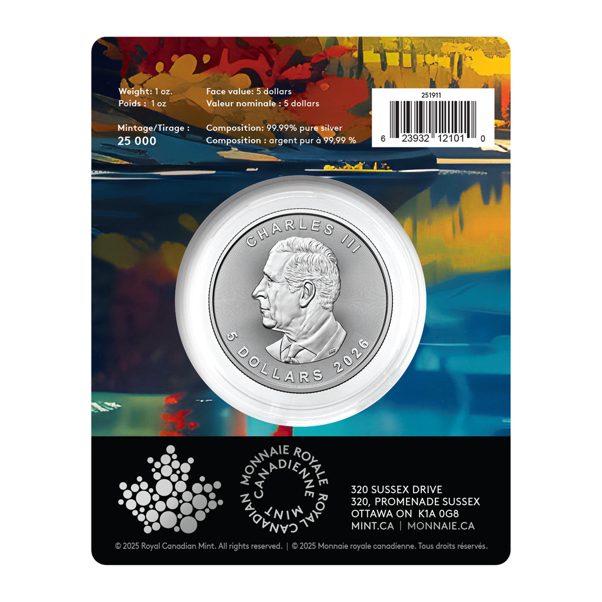 2026 $5 Treasured Silver Maple Leaf: Wolf Privy Mark - Pure Silver Coin