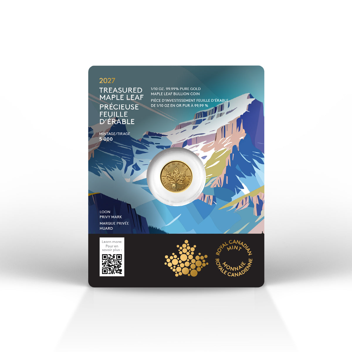 $5 2027 Treasured Maple Leaf: Loon Privy Mark - Pure Gold Bullion