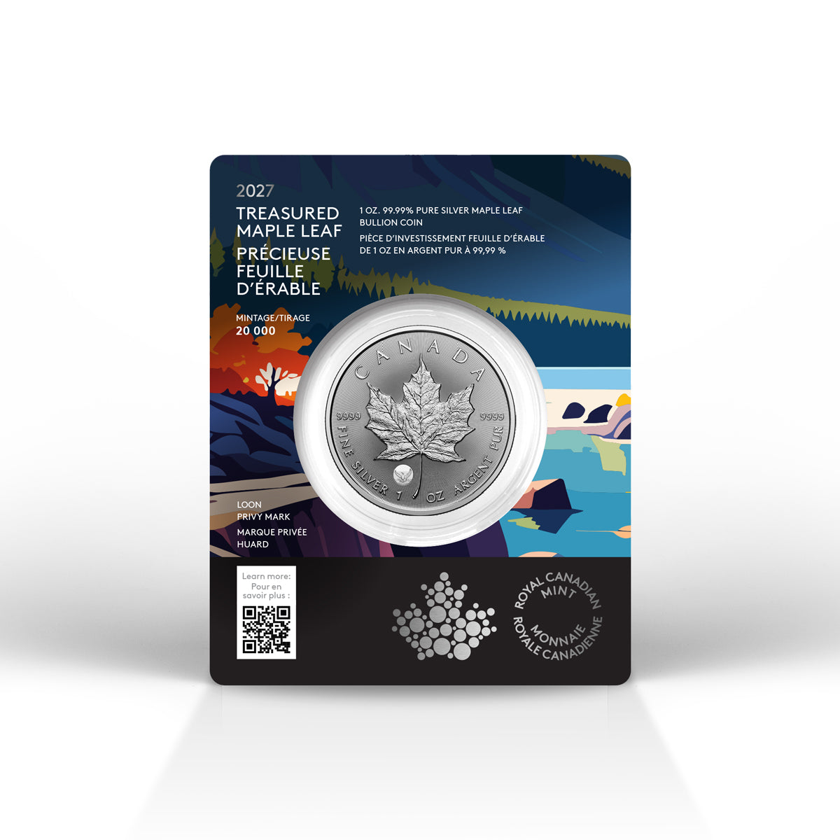 $5 2027 Treasured Maple Leaf : Loon Privy Mark - Pure Silver Bullion