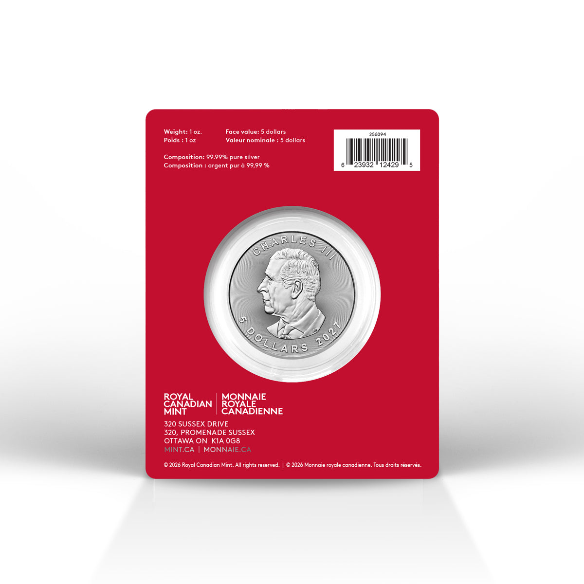 $5 2027 Treasured Maple Leaf: Year of the Goat Privy Mark - Pure Silver Bullion