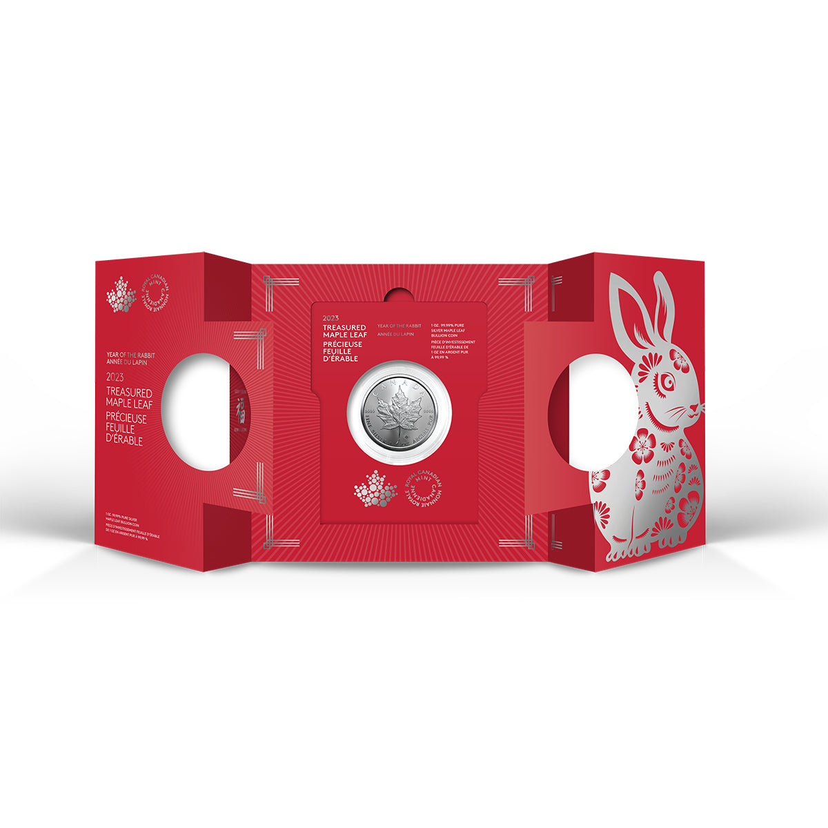 2023 $5 Treasured Silver Maple Leaf: Year of the Rabbit - Pure Silver Premium Bullion Coin