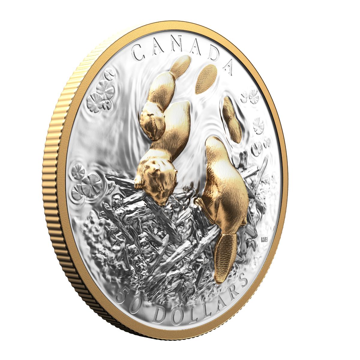 2025 $50 Canadian Symbol: The Beaver - Pure Silver Coin