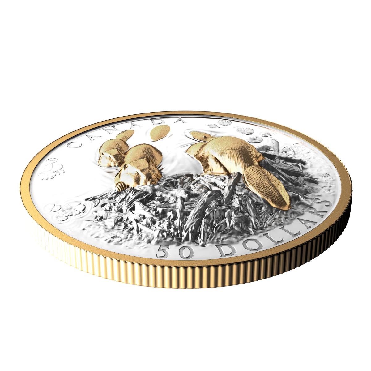 2025 $50 Canadian Symbol: The Beaver - Pure Silver Coin