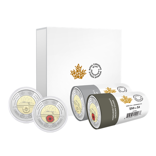2025 $2 Honouring Canada's Unknown Soldier Special Wrap Roll Box Set