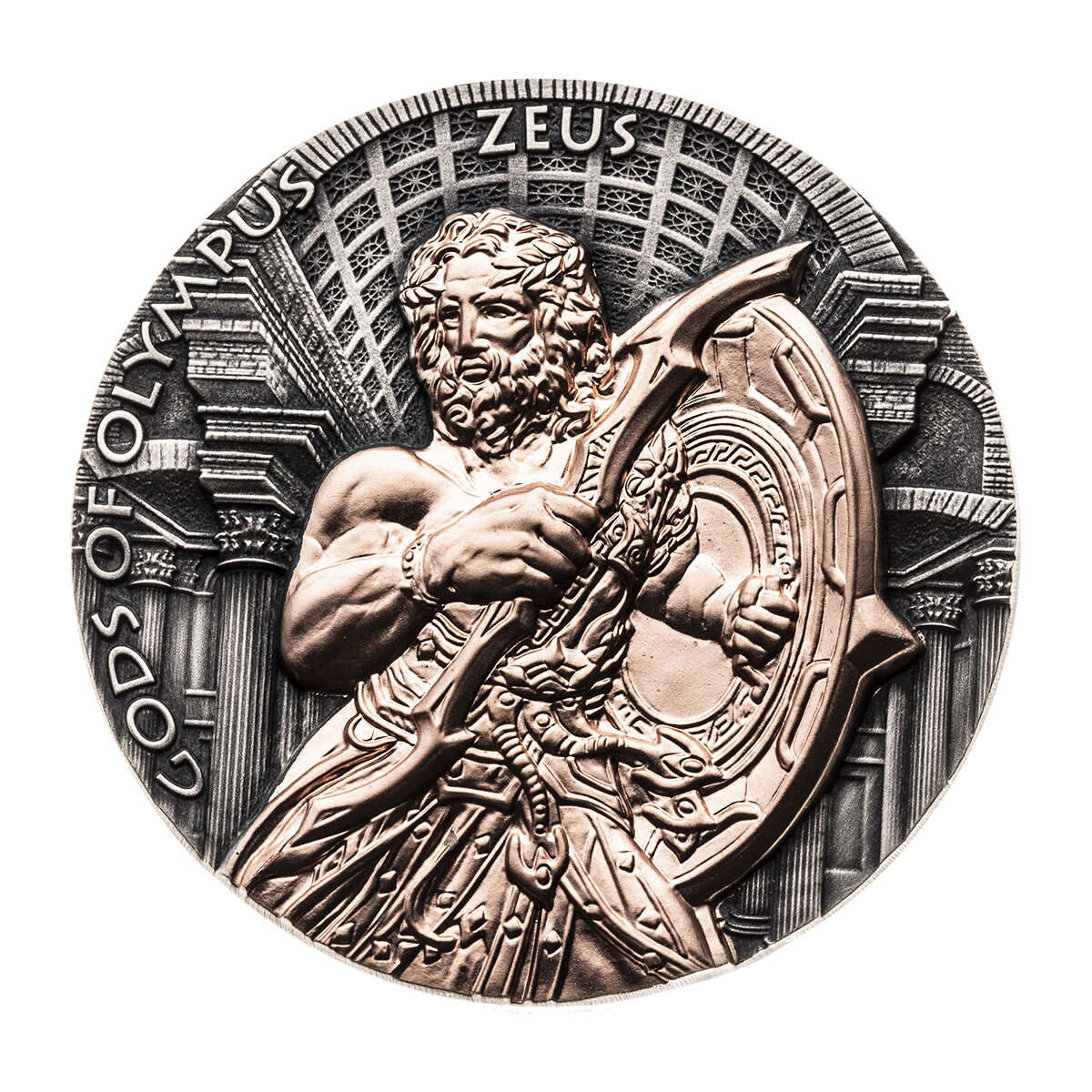 Niue fine silver 2017 - 5 Dollars Elizabeth II Gods of Olympus - Zeus .999 Fineness