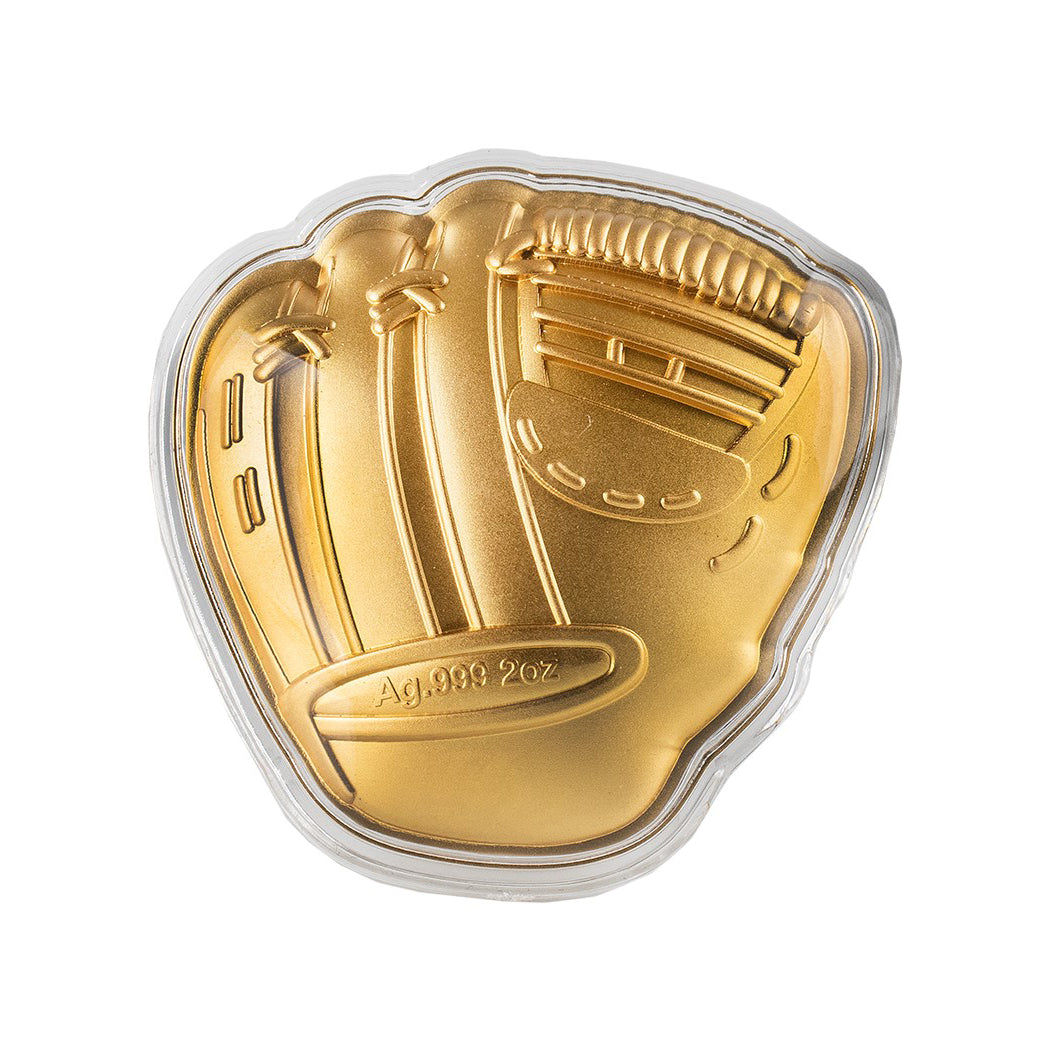 Baseball Glove – 2 oz Pure Silver with Gold Plating