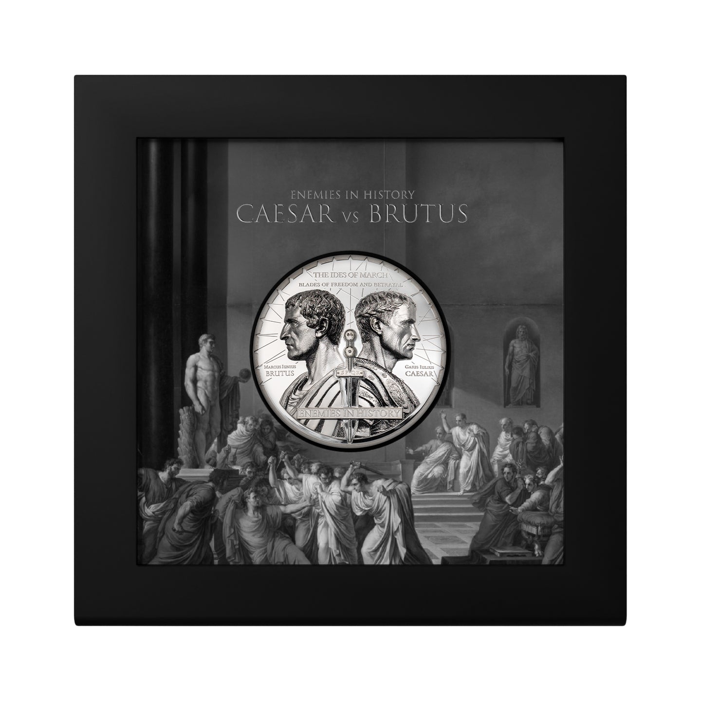 2025 1000 Togrog Enemies in History: Caesar vs. Brutus - Pure Silver Coin