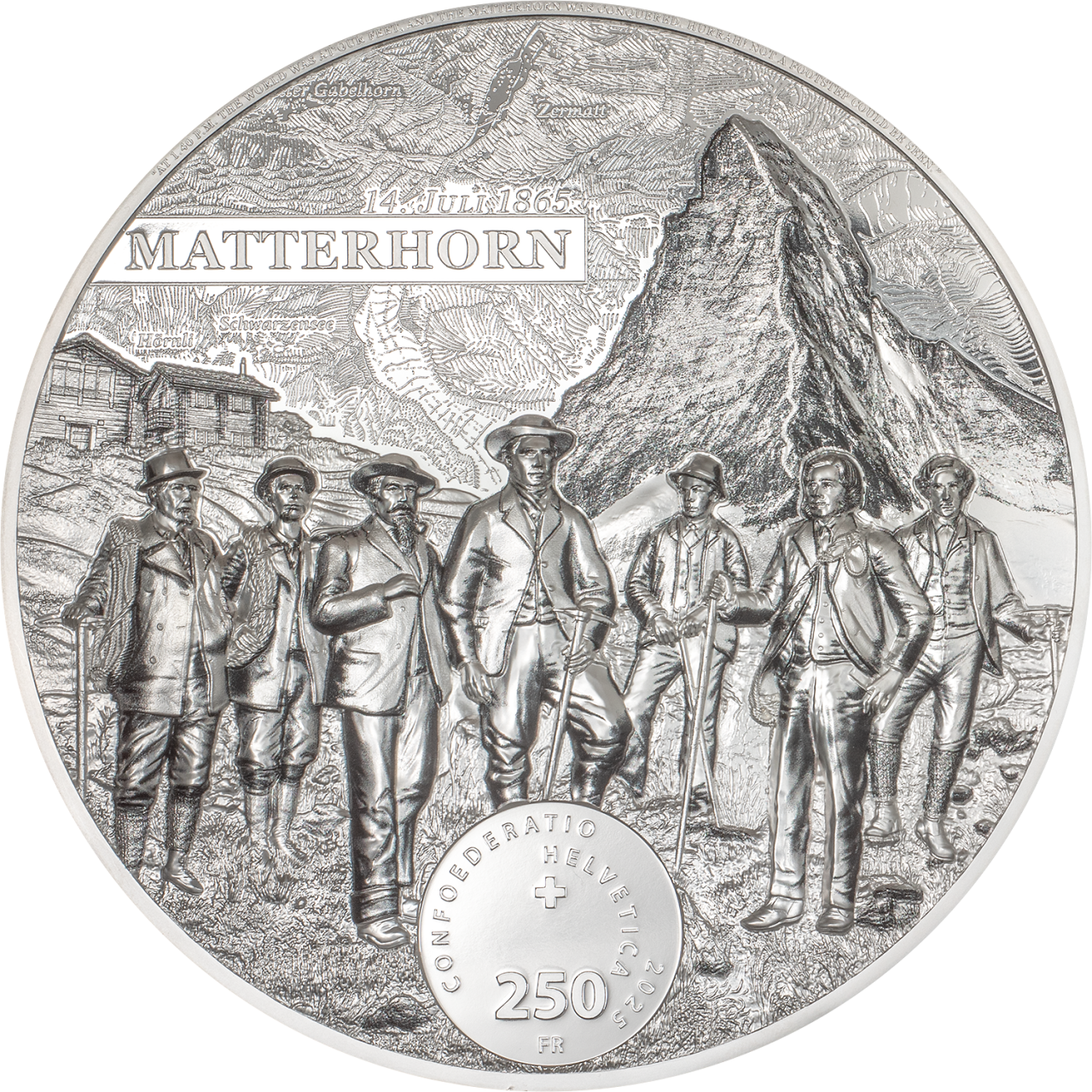 2025 250 Swiss Francs Matterhorn - Pure Silver Coin