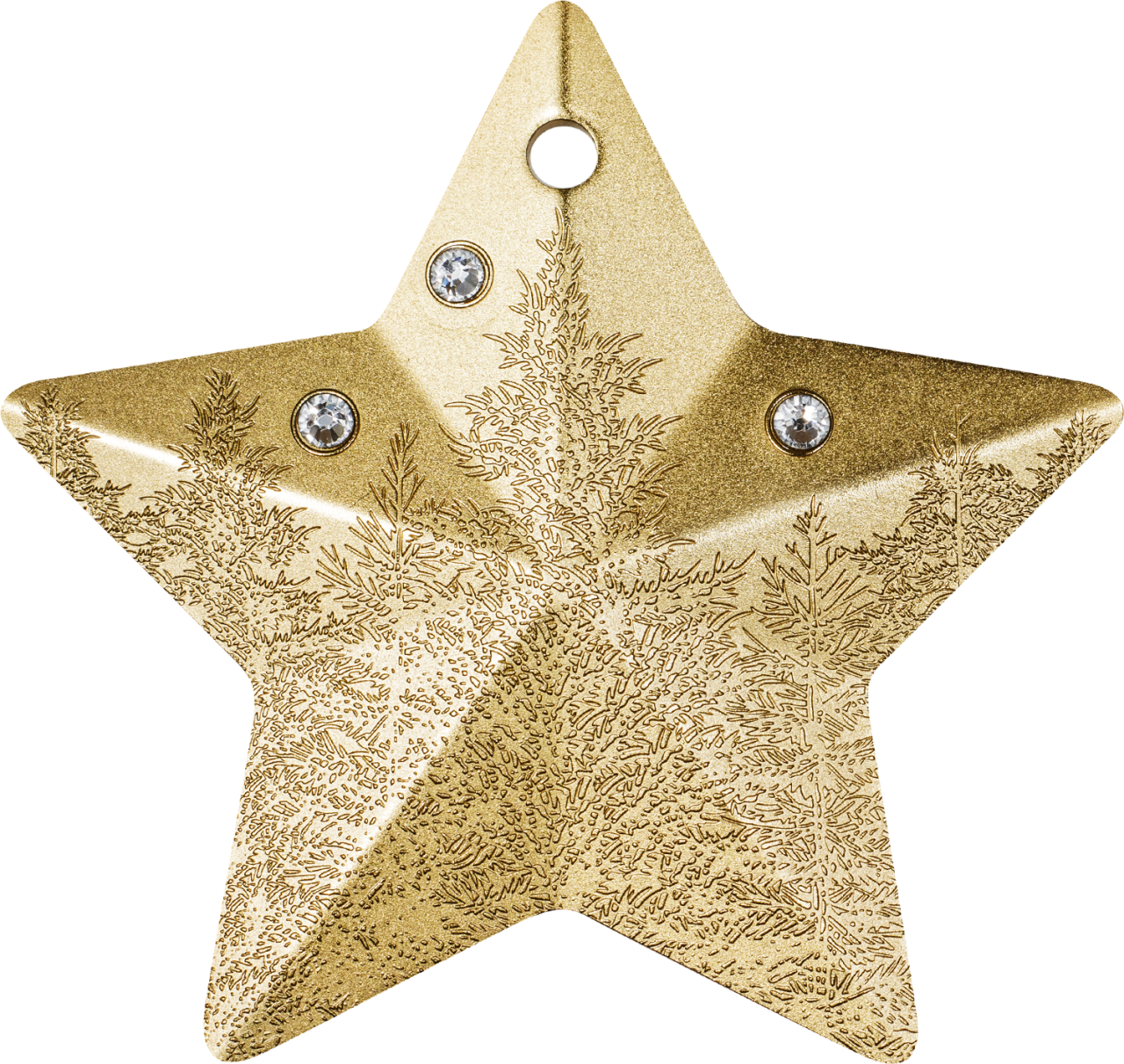 2025 $5 Holiday Ornament: Winter Frost - Pure Silver Gilded Coin