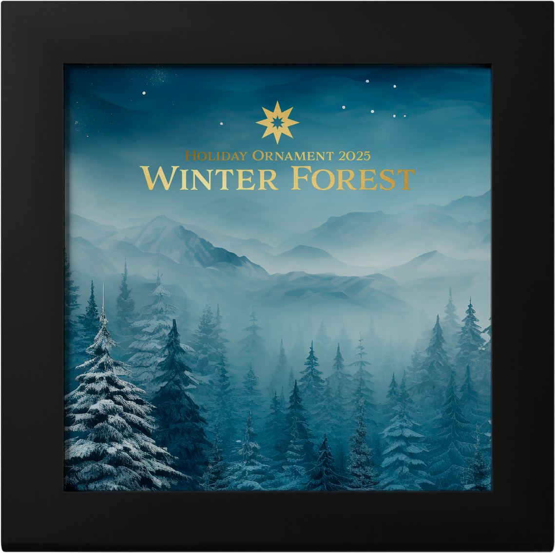 2025 $5 Holiday Ornament: Winter Frost - Pure Silver Gilded Coin