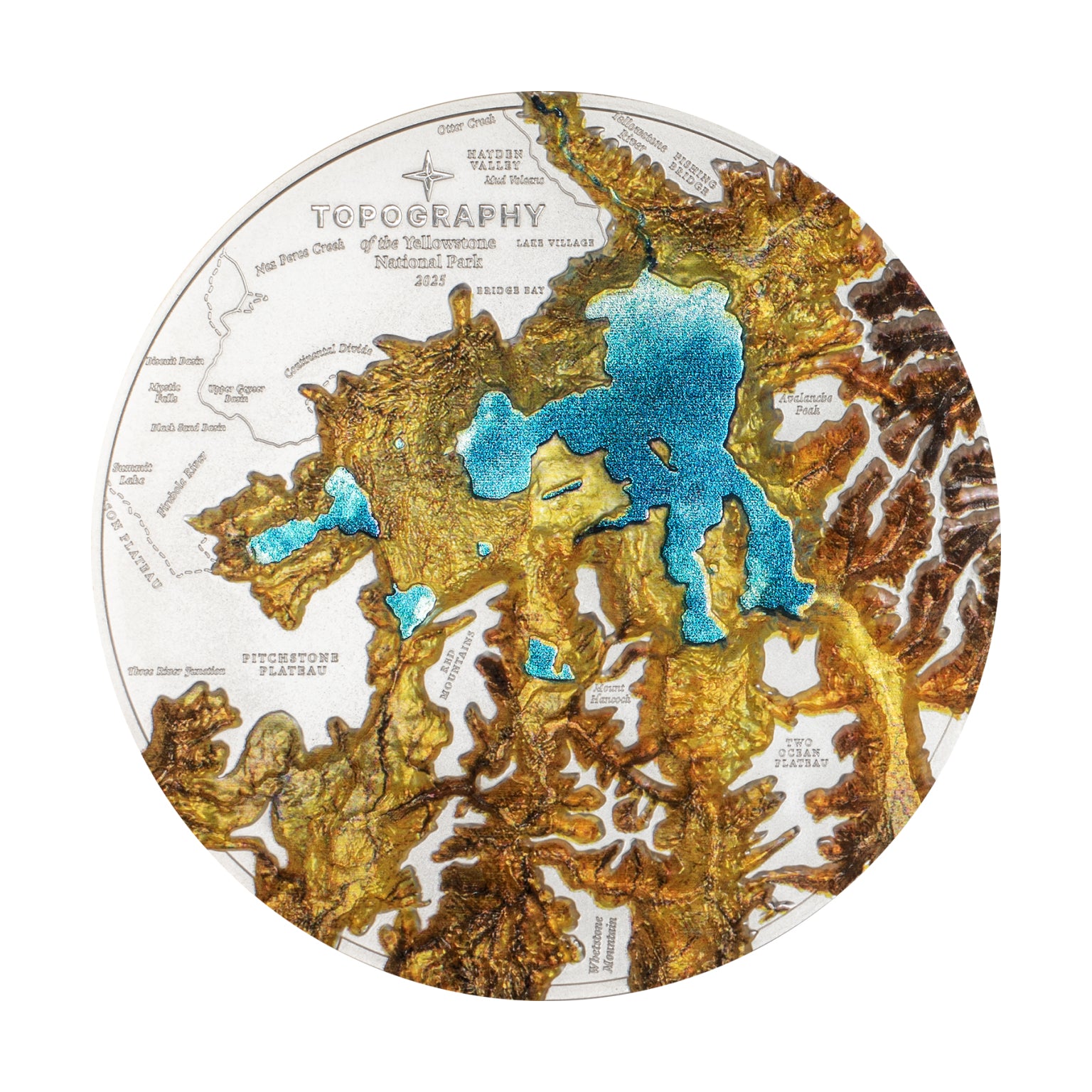 2025 $25 Topography: Yellowstone - Pure Silver Coin